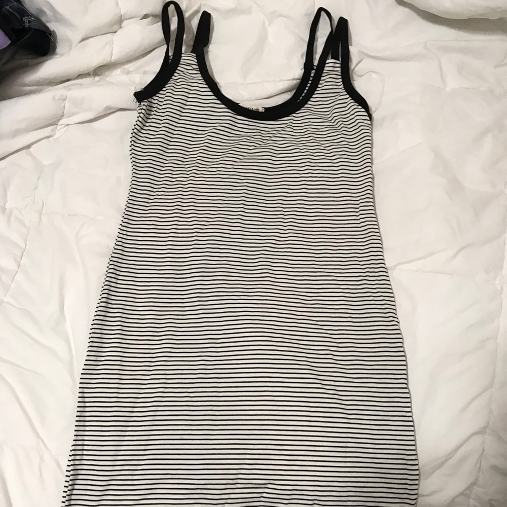 Black and white fitted dress
